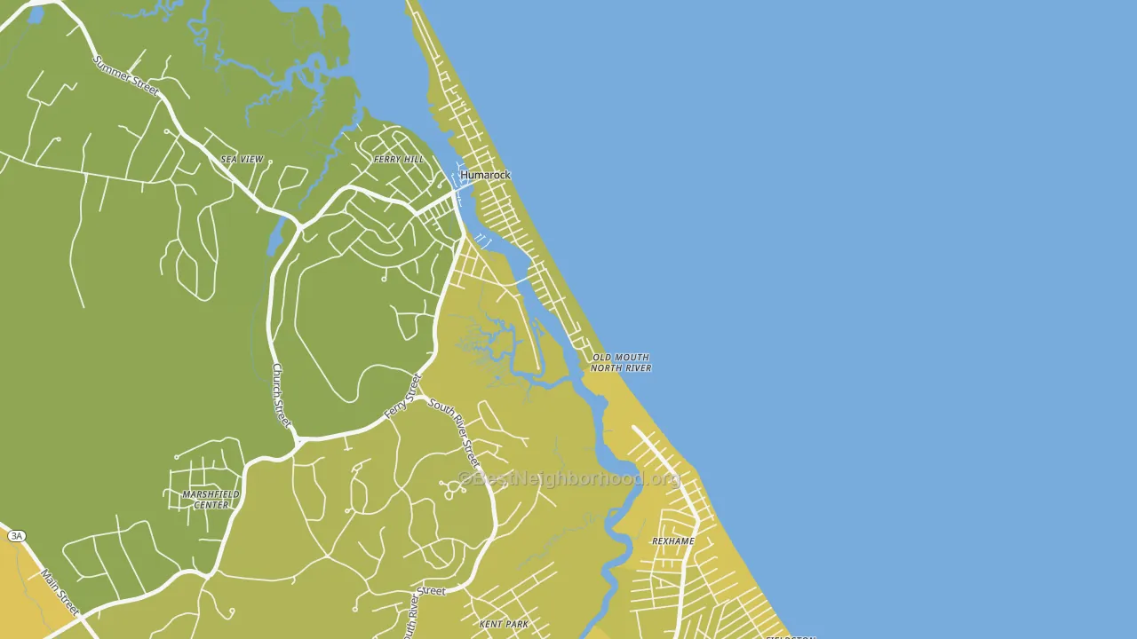 Map of the best neighborhoods in the 02047 area, with better matches in green and worse matches in red