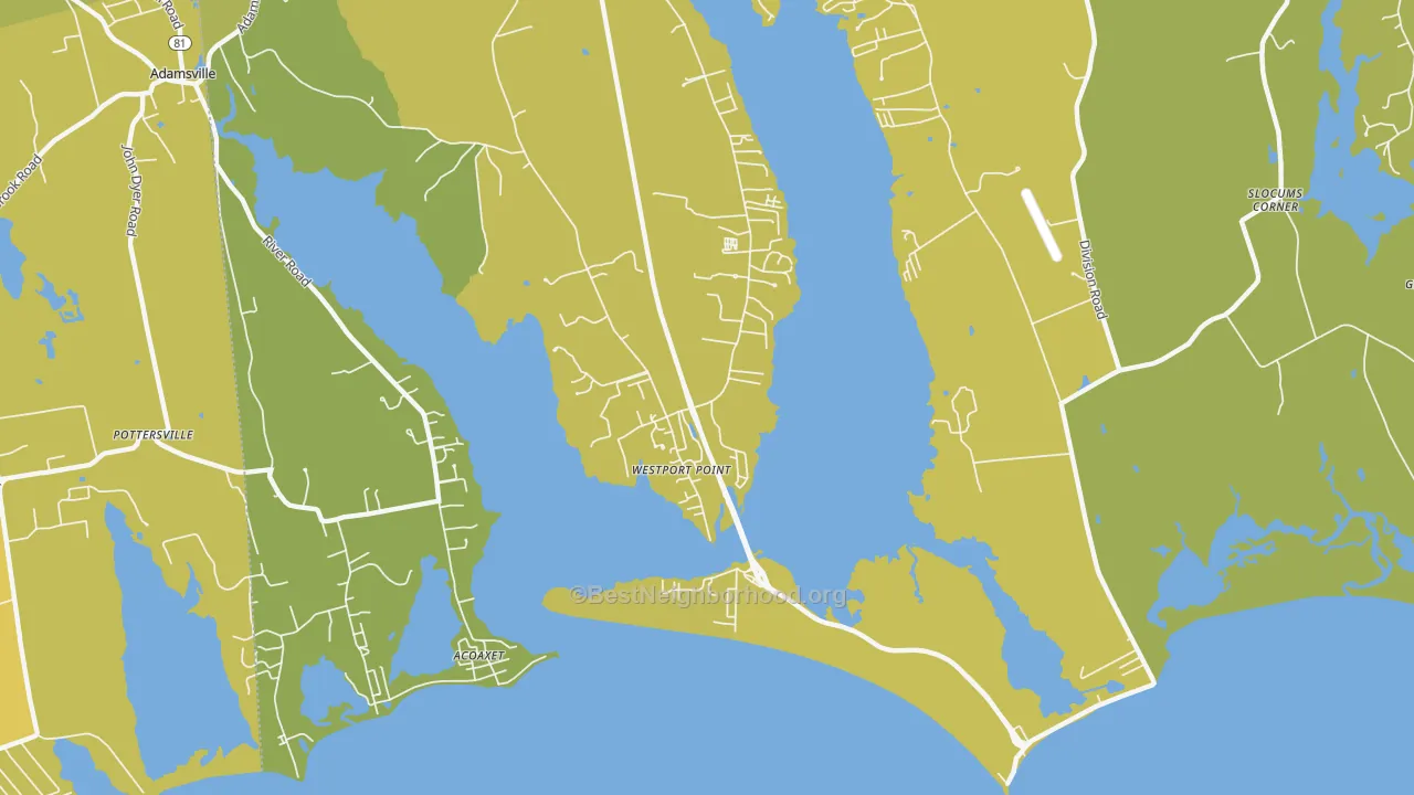 Map of the best neighborhoods in the 02791 area, with better matches in green and worse matches in red