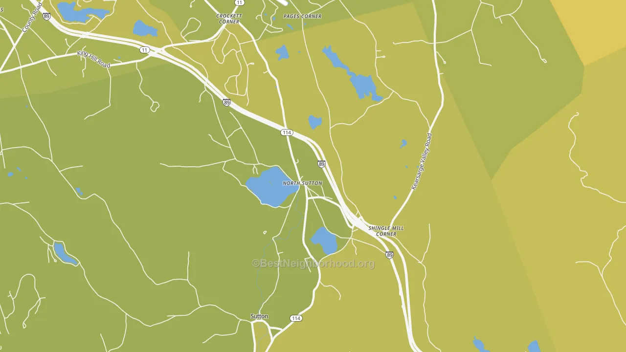 Map of the best neighborhoods in the 03260 area, with better matches in green and worse matches in red