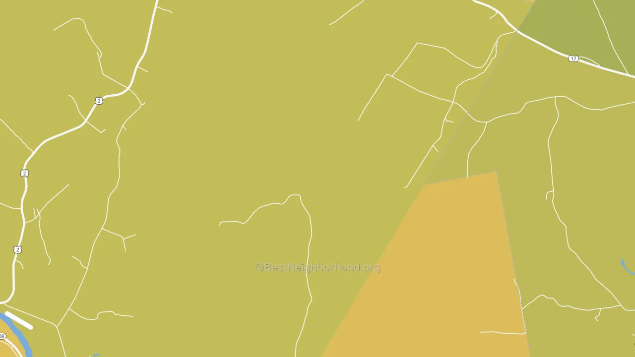 Map of the best neighborhoods in the 04227 area, with better matches in green and worse matches in red
