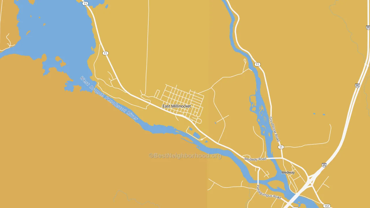 Map of the best neighborhoods in the 04430 area, with better matches in green and worse matches in red