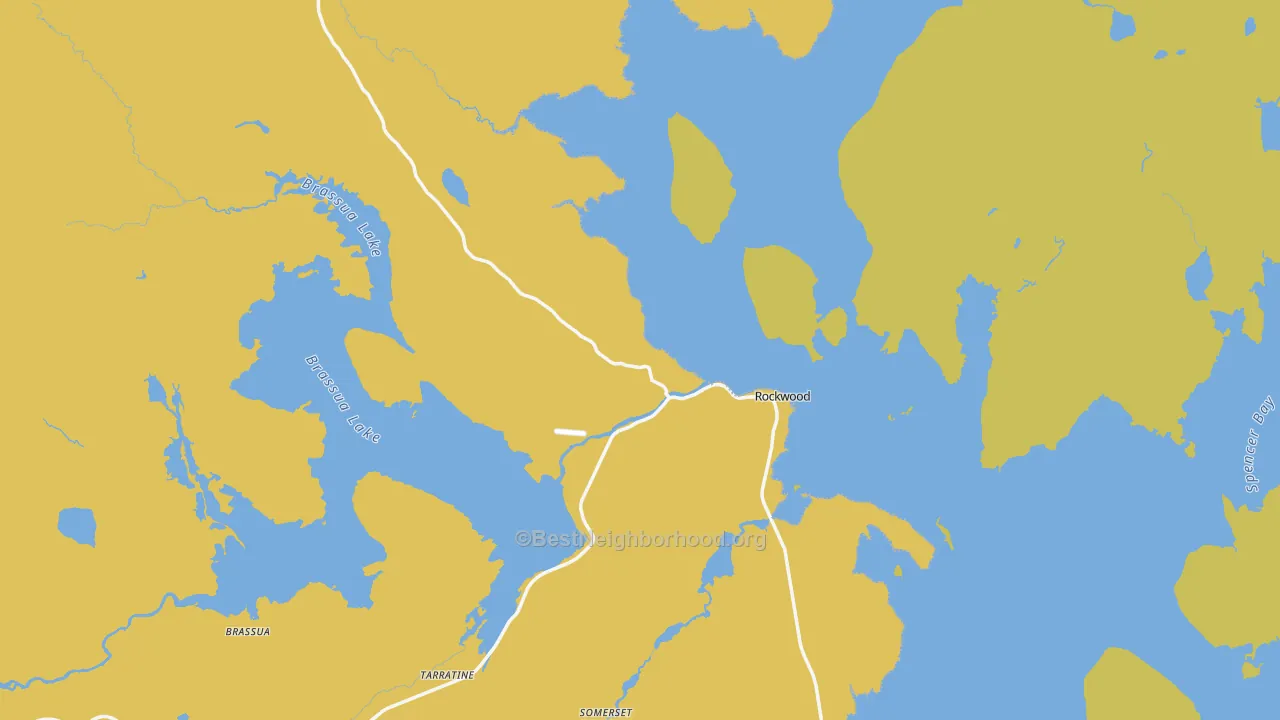 Map of the best neighborhoods in the 04478 area, with better matches in green and worse matches in red