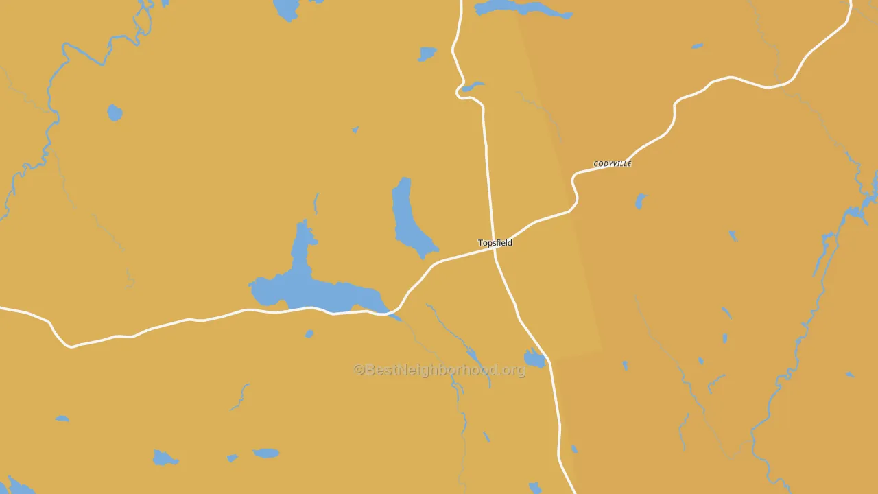 Map of the best neighborhoods in the 04490 area, with better matches in green and worse matches in red