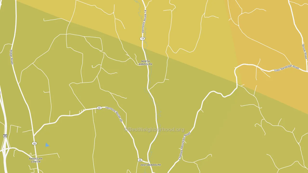 Map of the best neighborhoods in the 05041 area, with better matches in green and worse matches in red