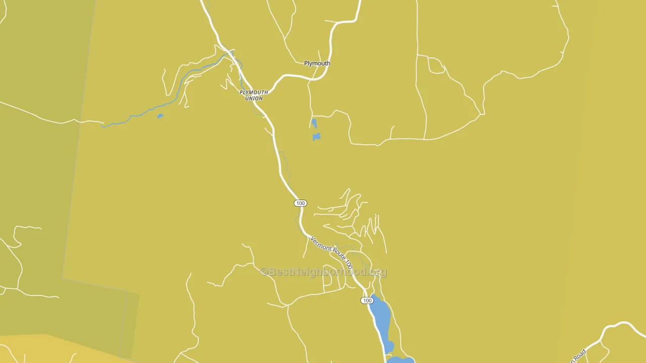 Map of the best neighborhoods in the 05056 area, with better matches in green and worse matches in red