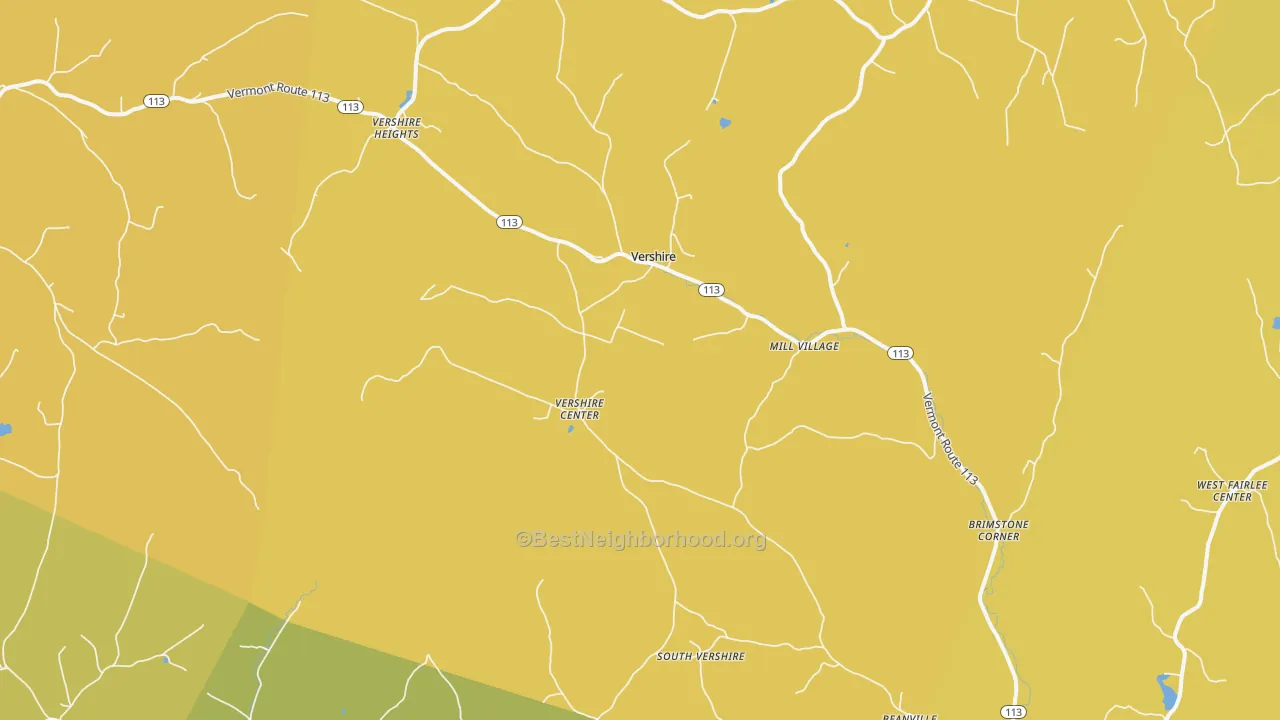 Map of the best neighborhoods in the 05079 area, with better matches in green and worse matches in red