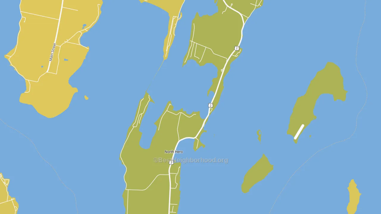 Map of the best neighborhoods in the 05474 area, with better matches in green and worse matches in red