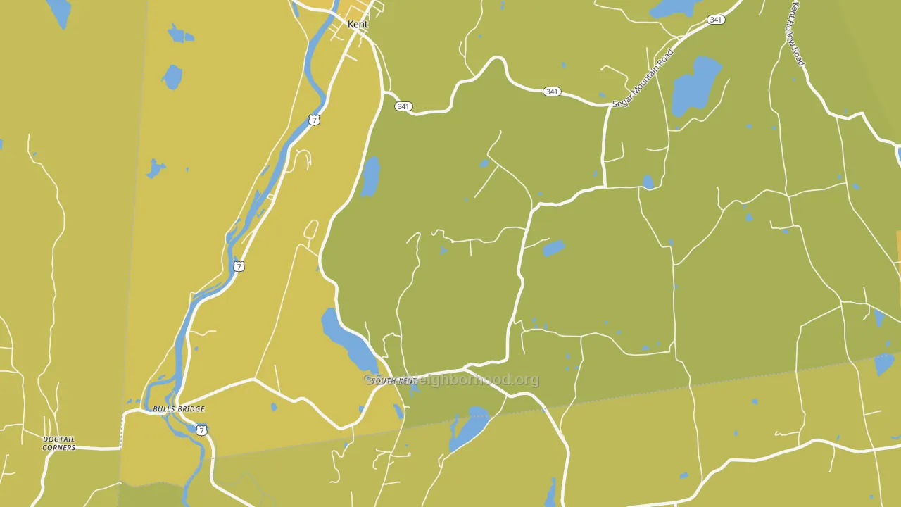Map of the best neighborhoods in the 06785 area, with better matches in green and worse matches in red