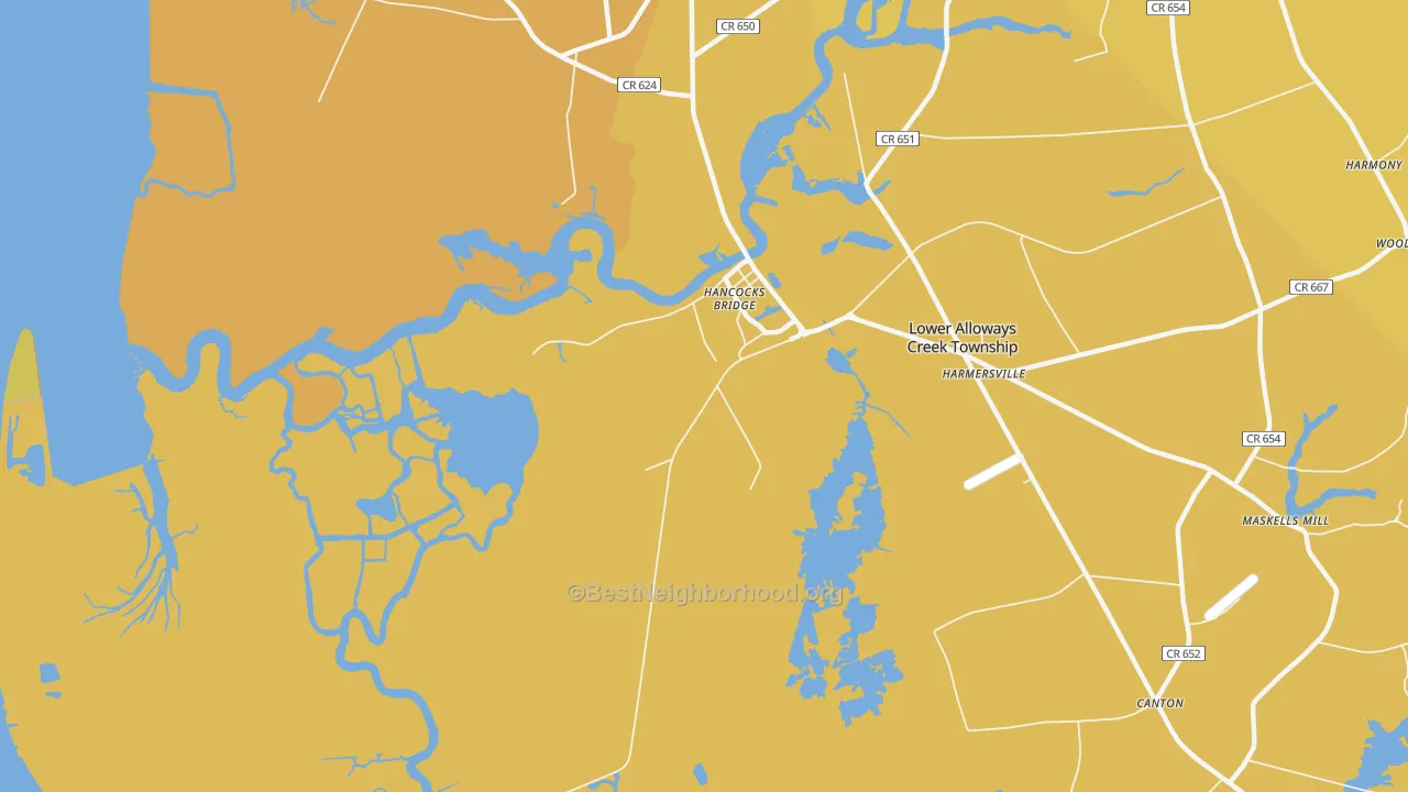 Map of the best neighborhoods in the 08038 area, with better matches in green and worse matches in red