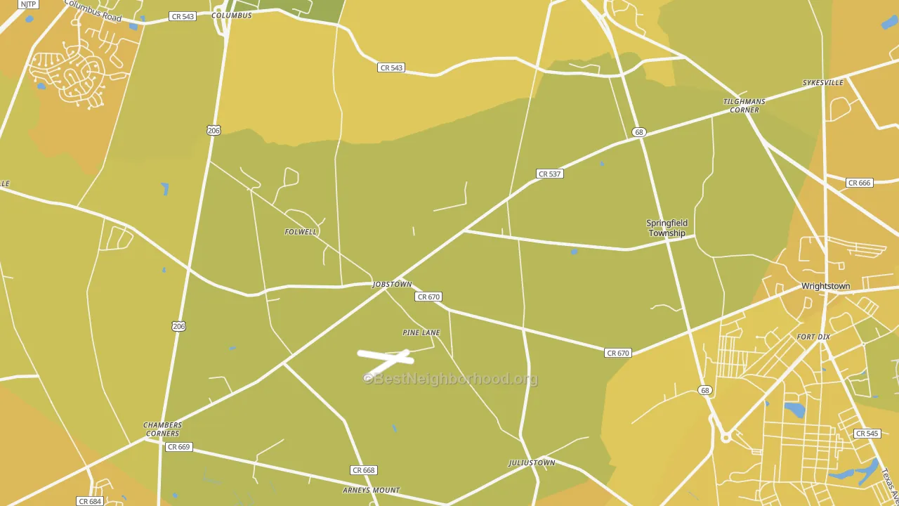 Map of the best neighborhoods in the 08041 area, with better matches in green and worse matches in red