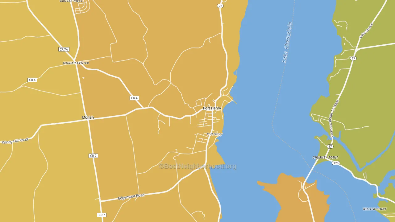 Map of the best neighborhoods in the 12974 area, with better matches in green and worse matches in red