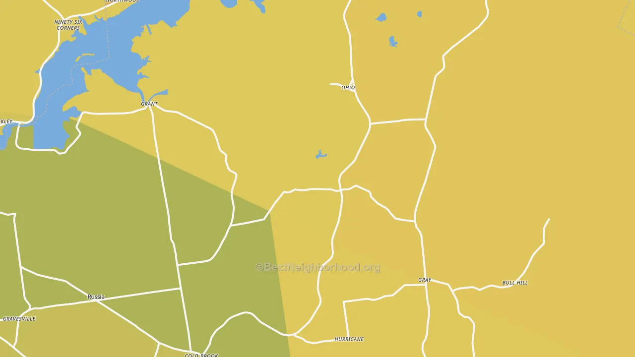 Map of the best neighborhoods in the 13324 area, with better matches in green and worse matches in red