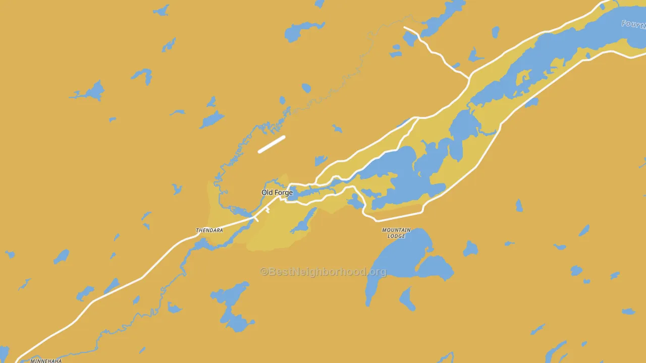 Map of the best neighborhoods in the 13420 area, with better matches in green and worse matches in red