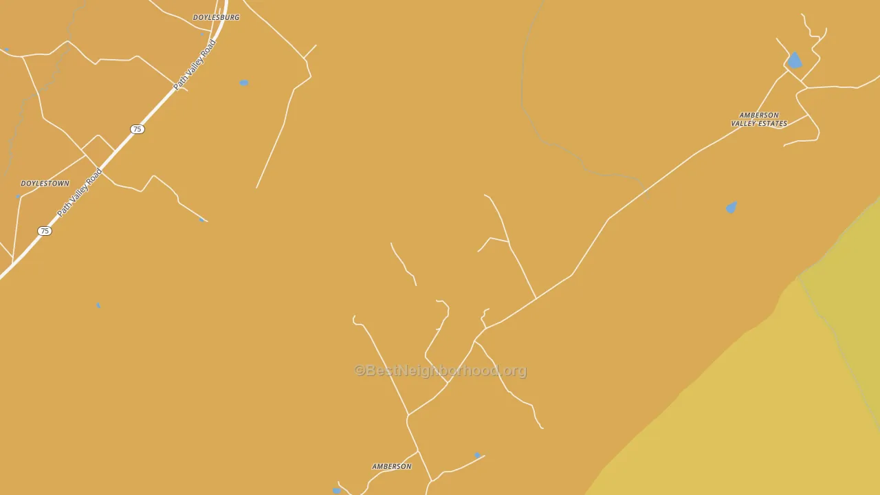 Map of the best neighborhoods in the 17210 area, with better matches in green and worse matches in red