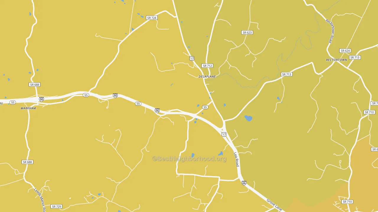 Map of the best neighborhoods in the 20144 area, with better matches in green and worse matches in red