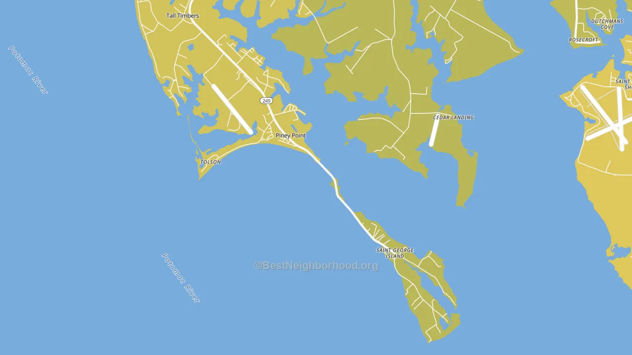 Map of the best neighborhoods in the 20674 area, with better matches in green and worse matches in red