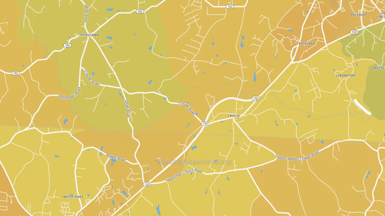 Map of the best neighborhoods in the 28033 area, with better matches in green and worse matches in red