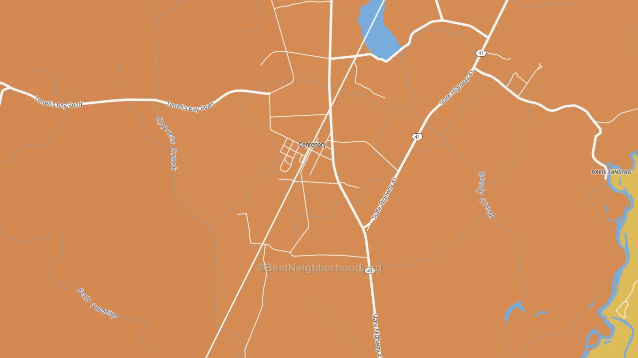 Map of the best neighborhoods in the 29519 area, with better matches in green and worse matches in red