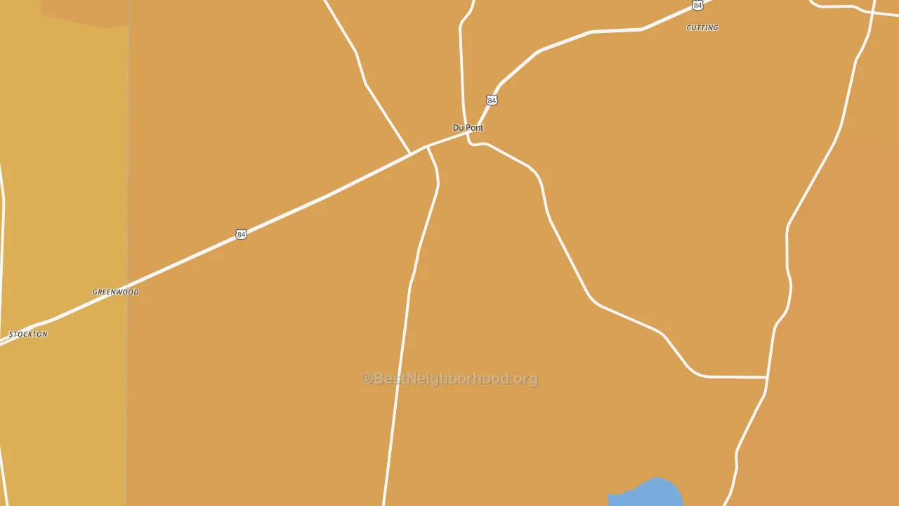 Map of the best neighborhoods in the 31630 area, with better matches in green and worse matches in red