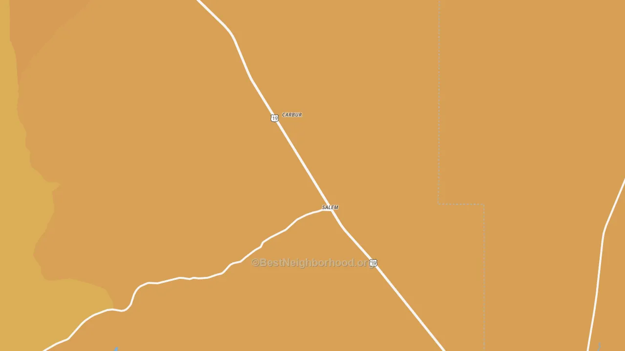 Map of the best neighborhoods in the 32356 area, with better matches in green and worse matches in red