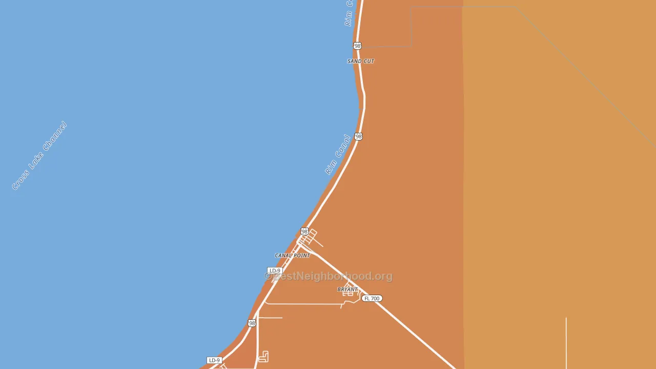 Map of the best neighborhoods in the 33438 area, with better matches in green and worse matches in red