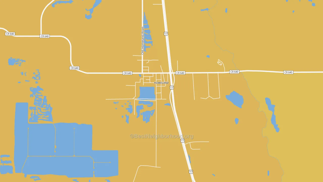 Map of the best neighborhoods in the 33847 area, with better matches in green and worse matches in red