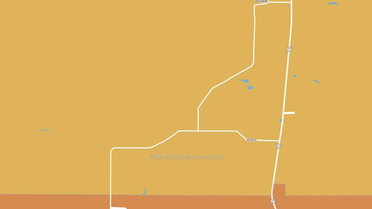 Map of the best neighborhoods in the 33960 area, with better matches in green and worse matches in red
