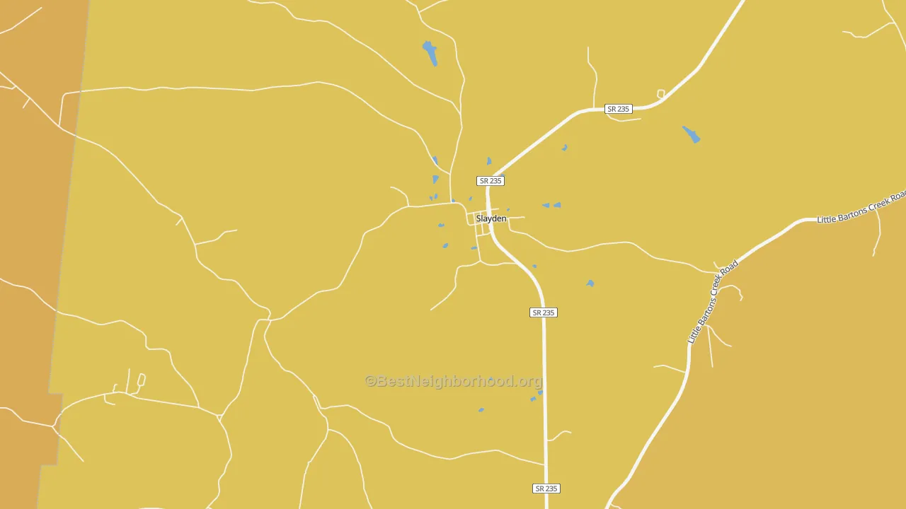 Map of the best neighborhoods in the 37165 area, with better matches in green and worse matches in red