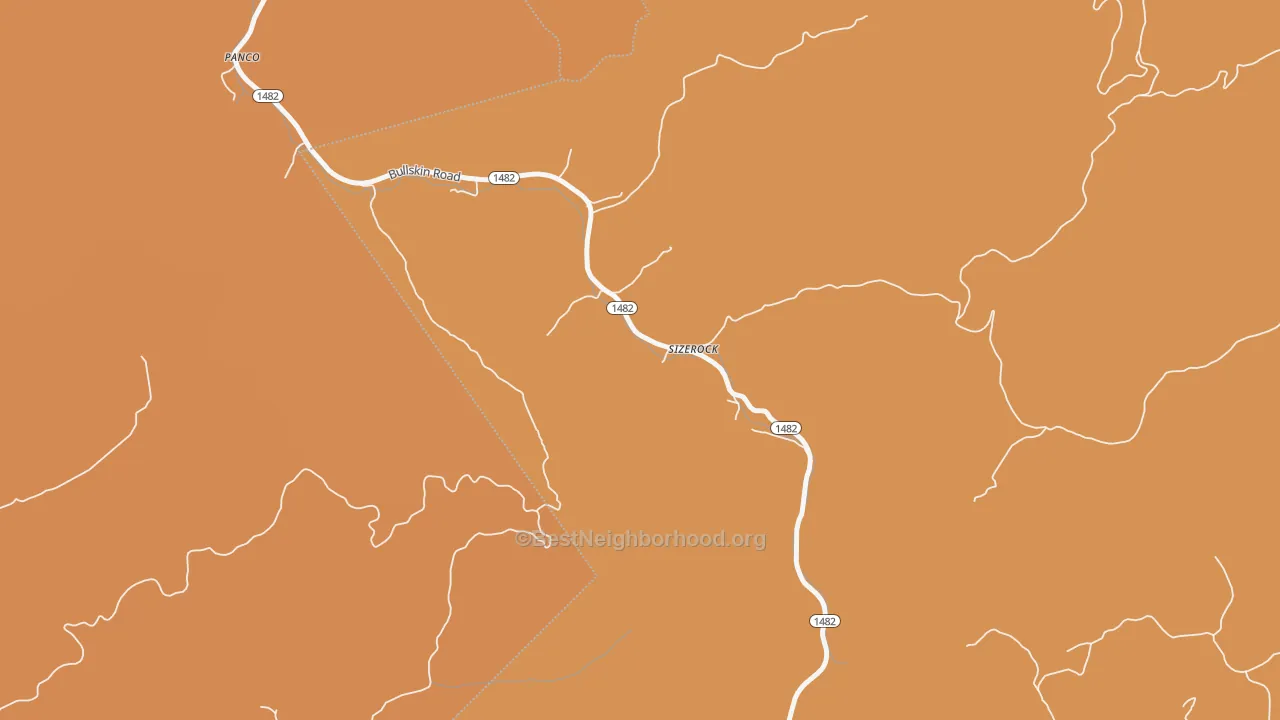 Map of the best neighborhoods in the 41762 area, with better matches in green and worse matches in red