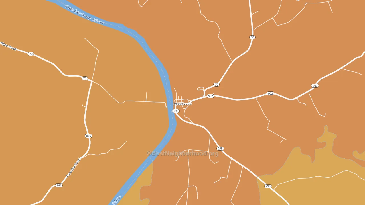 Map of the best neighborhoods in the 42037 area, with better matches in green and worse matches in red