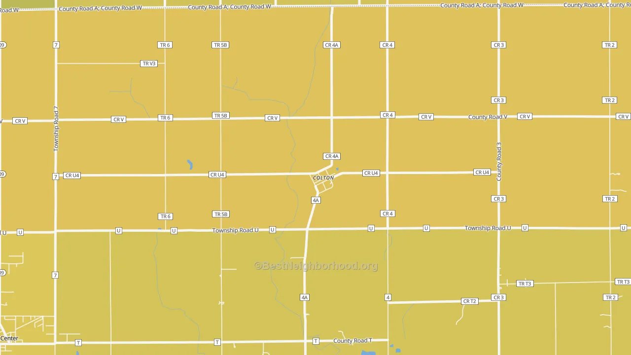 Map of the best neighborhoods in the 43510 area, with better matches in green and worse matches in red