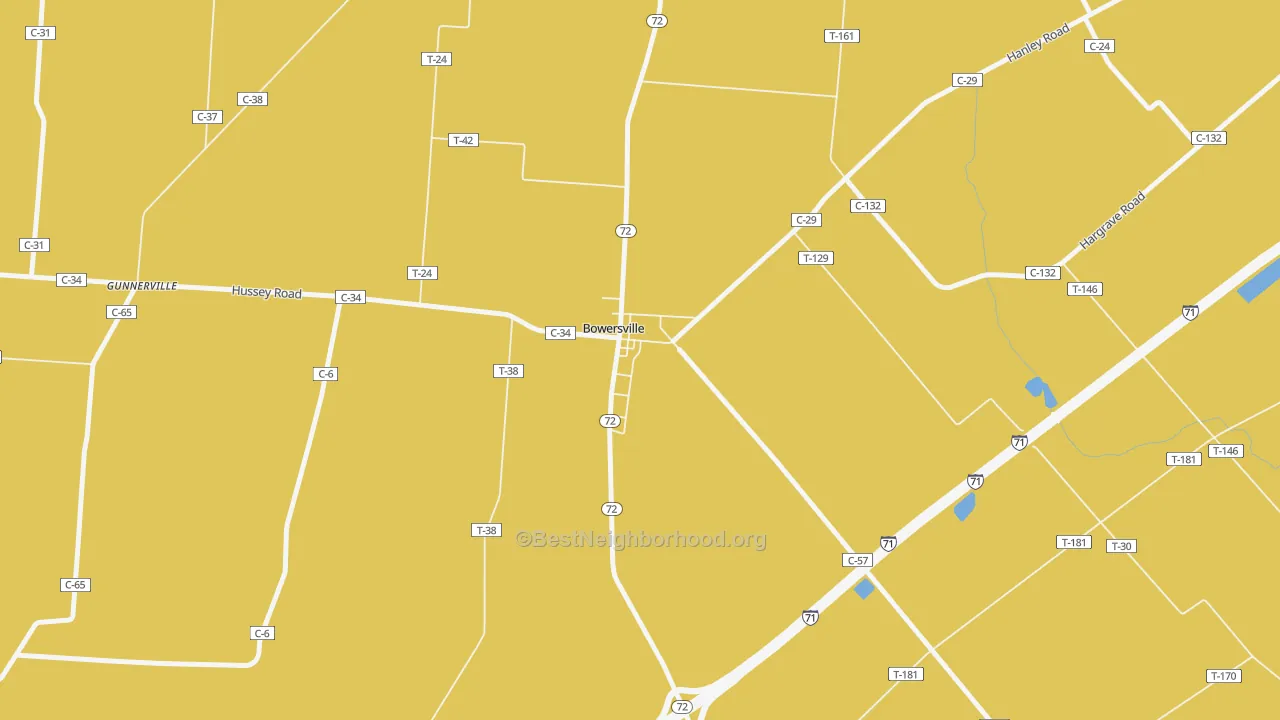 Map of the best neighborhoods in the 45307 area, with better matches in green and worse matches in red