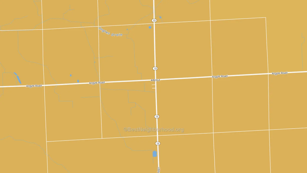 Map of the best neighborhoods in the 48410 area, with better matches in green and worse matches in red