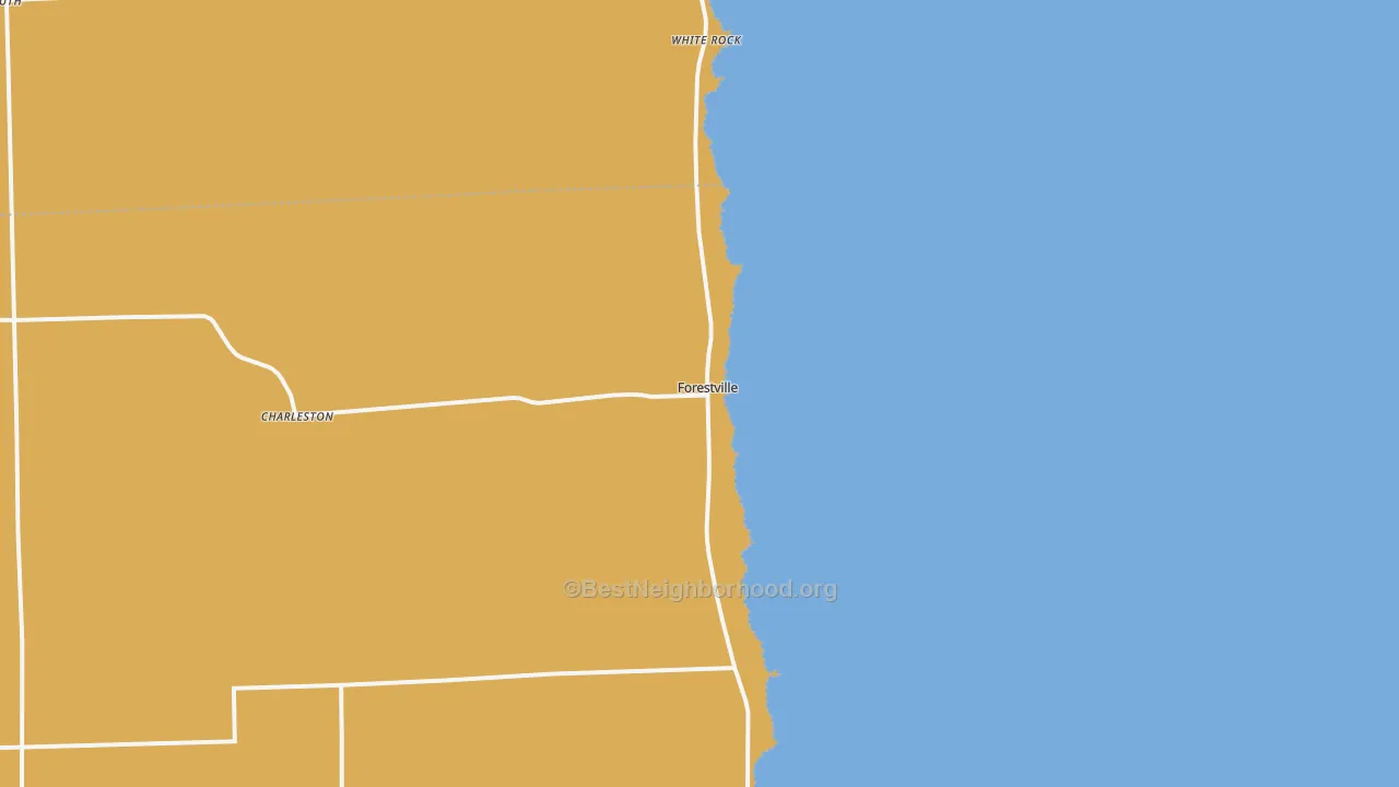 Map of the best neighborhoods in the 48434 area, with better matches in green and worse matches in red