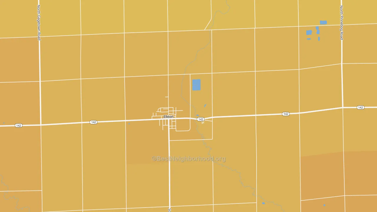 Map of the best neighborhoods in the 48731 area, with better matches in green and worse matches in red