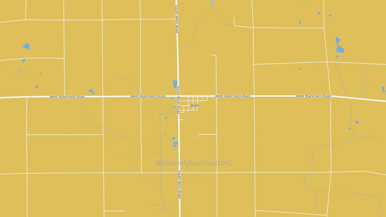 Map of the best neighborhoods in the 48896 area, with better matches in green and worse matches in red