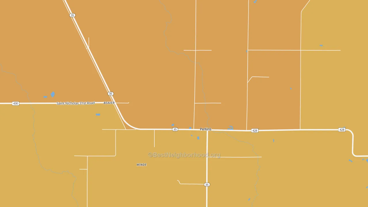 Map of the best neighborhoods in the 49872 area, with better matches in green and worse matches in red