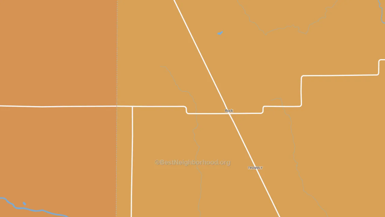 Map of the best neighborhoods in the 49880 area, with better matches in green and worse matches in red