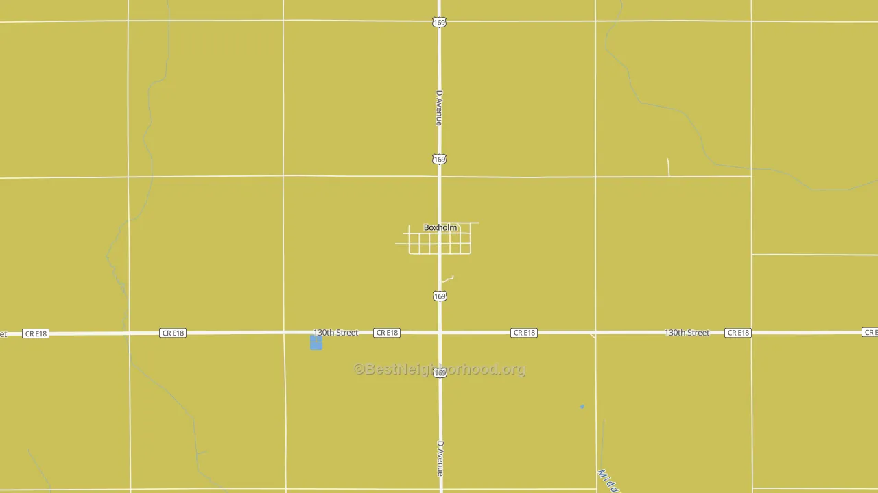 Map of the best neighborhoods in the 50040 area, with better matches in green and worse matches in red