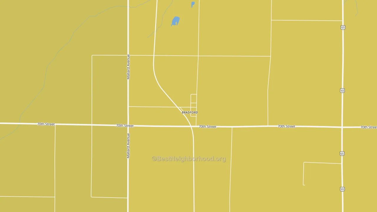 Map of the best neighborhoods in the 50041 area, with better matches in green and worse matches in red
