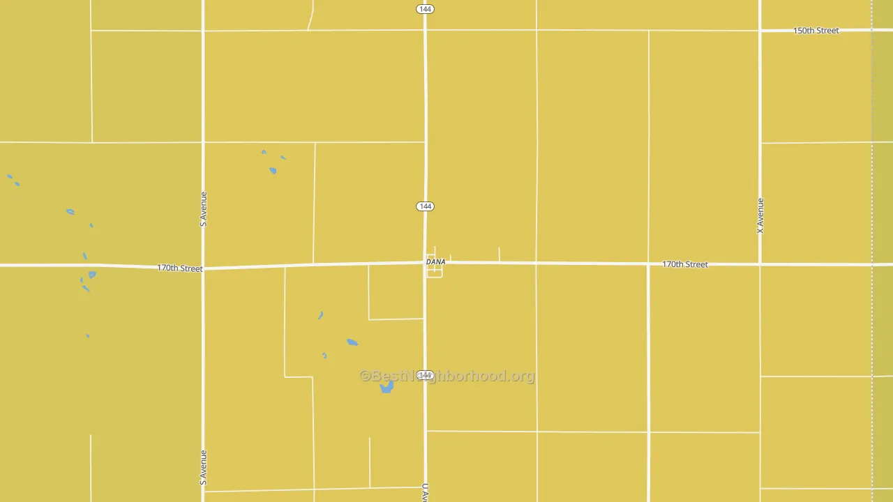 Map of the best neighborhoods in the 50064 area, with better matches in green and worse matches in red