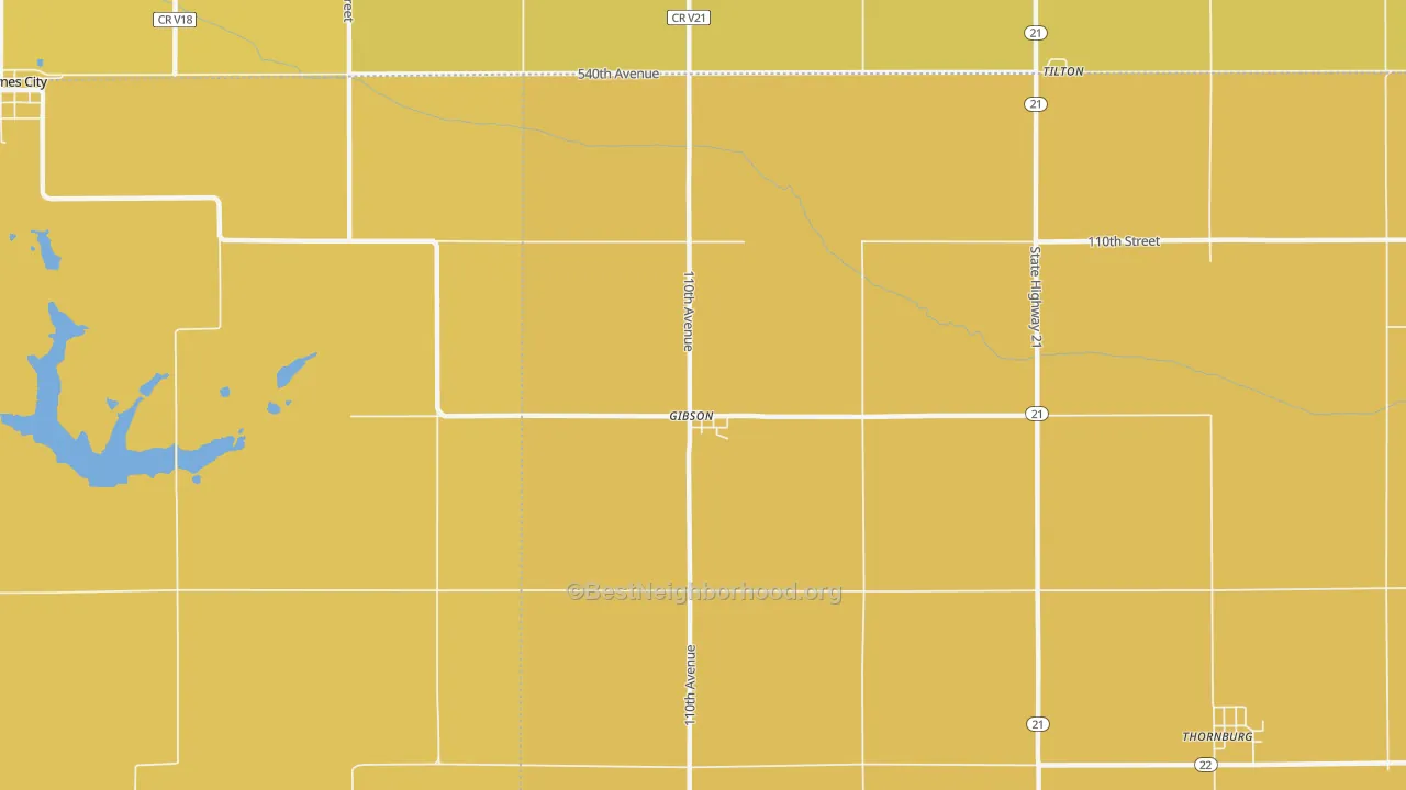 Map of the best neighborhoods in the 50104 area, with better matches in green and worse matches in red