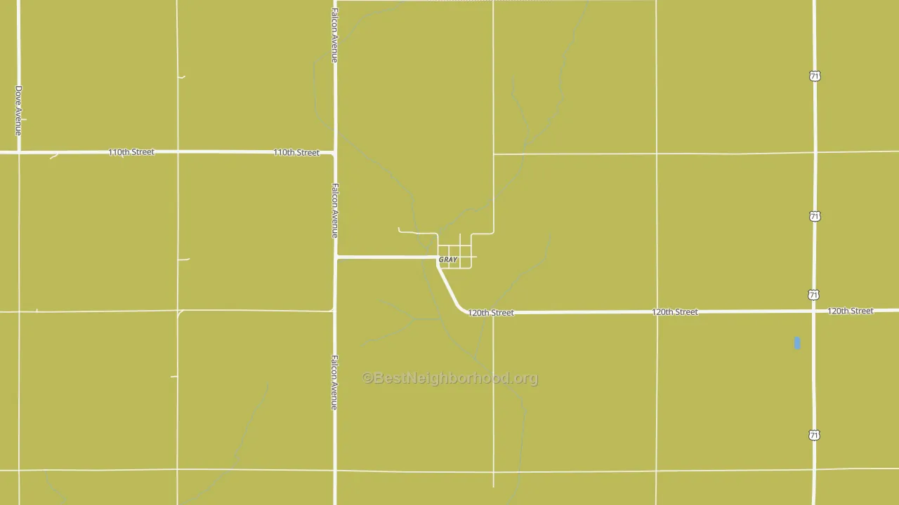Map of the best neighborhoods in the 50110 area, with better matches in green and worse matches in red