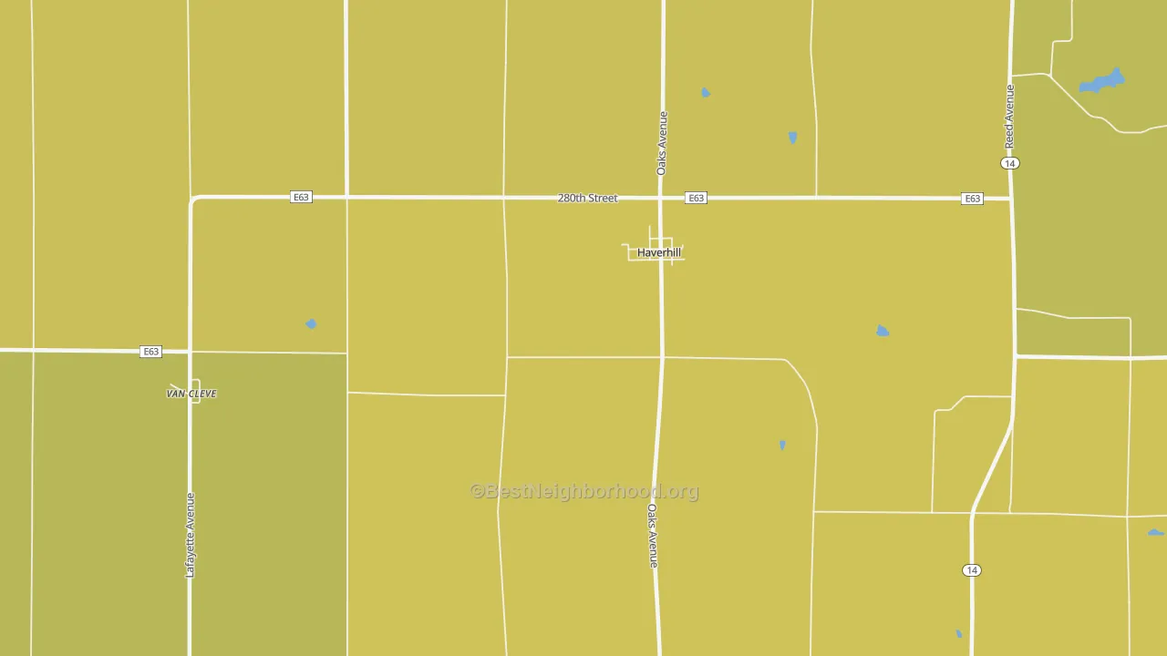 Map of the best neighborhoods in the 50120 area, with better matches in green and worse matches in red