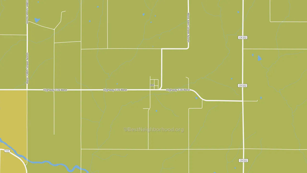 Map of the best neighborhoods in the 50127 area, with better matches in green and worse matches in red