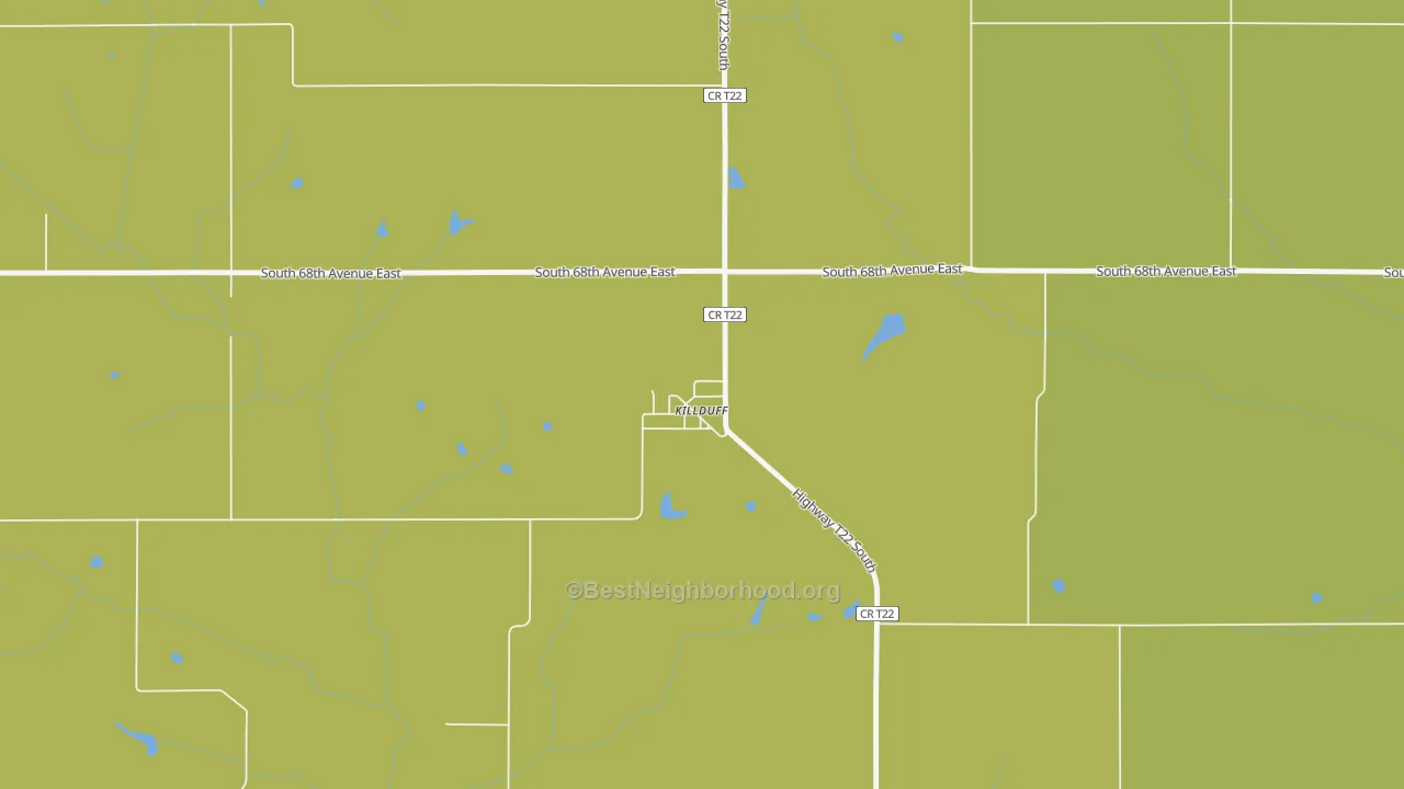 Map of the best neighborhoods in the 50137 area, with better matches in green and worse matches in red