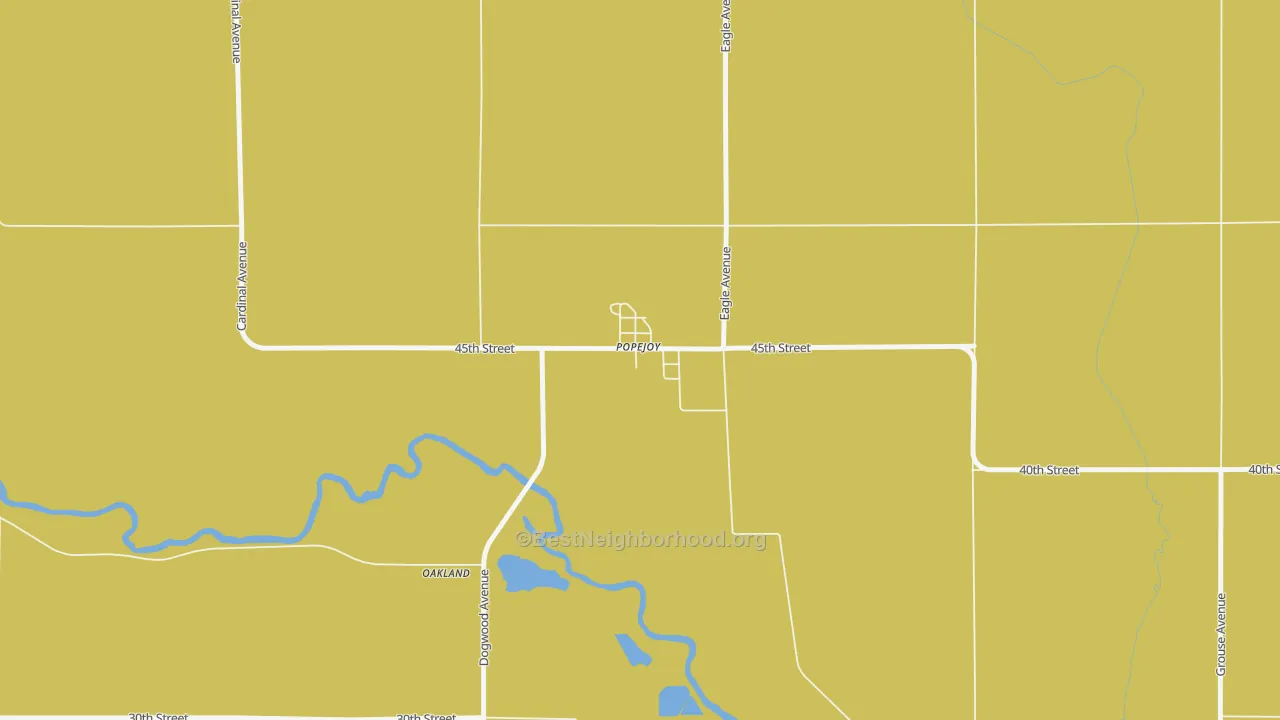 Map of the best neighborhoods in the 50227 area, with better matches in green and worse matches in red