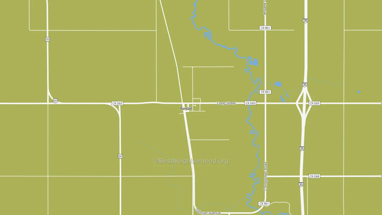 Map of the best neighborhoods in the 50231 area, with better matches in green and worse matches in red