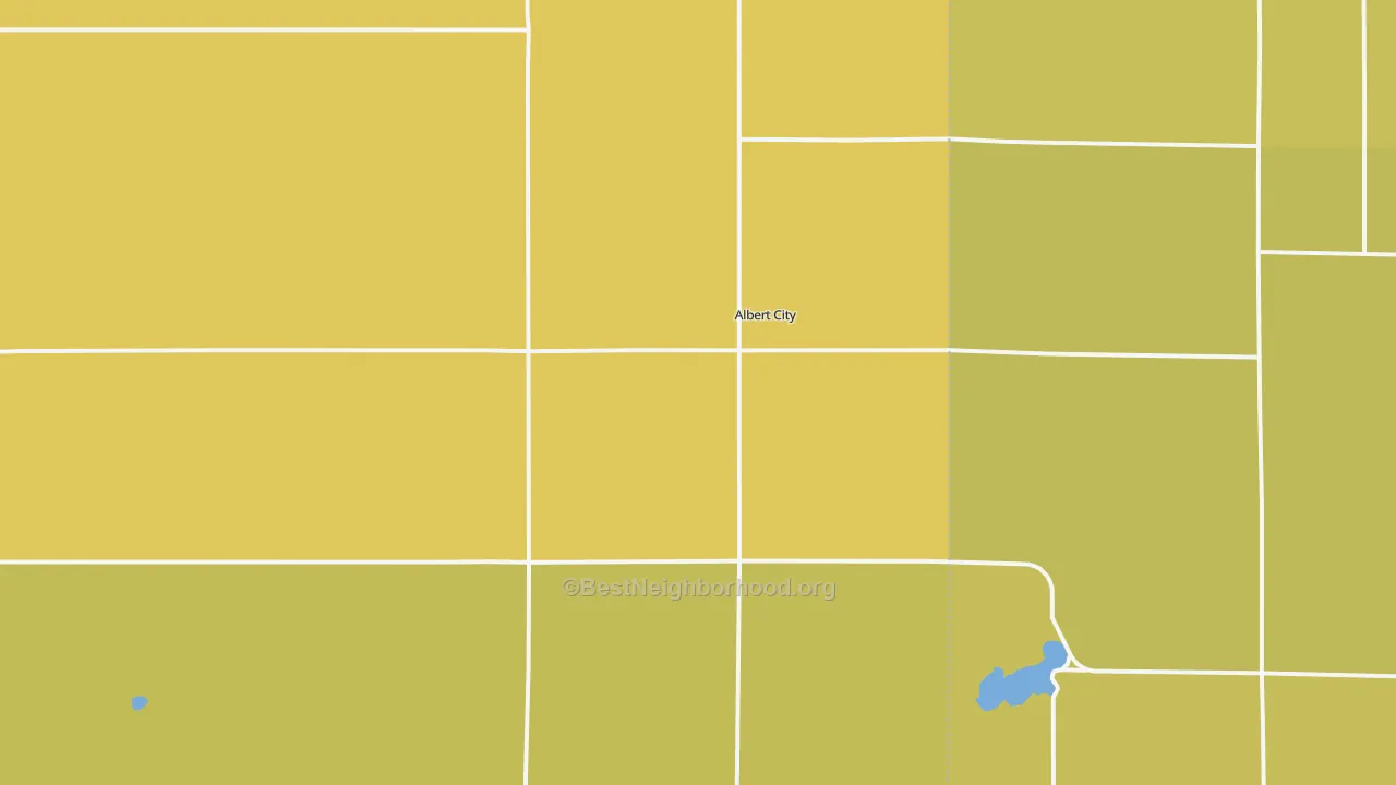 Map of the best neighborhoods in the 50510 area, with better matches in green and worse matches in red