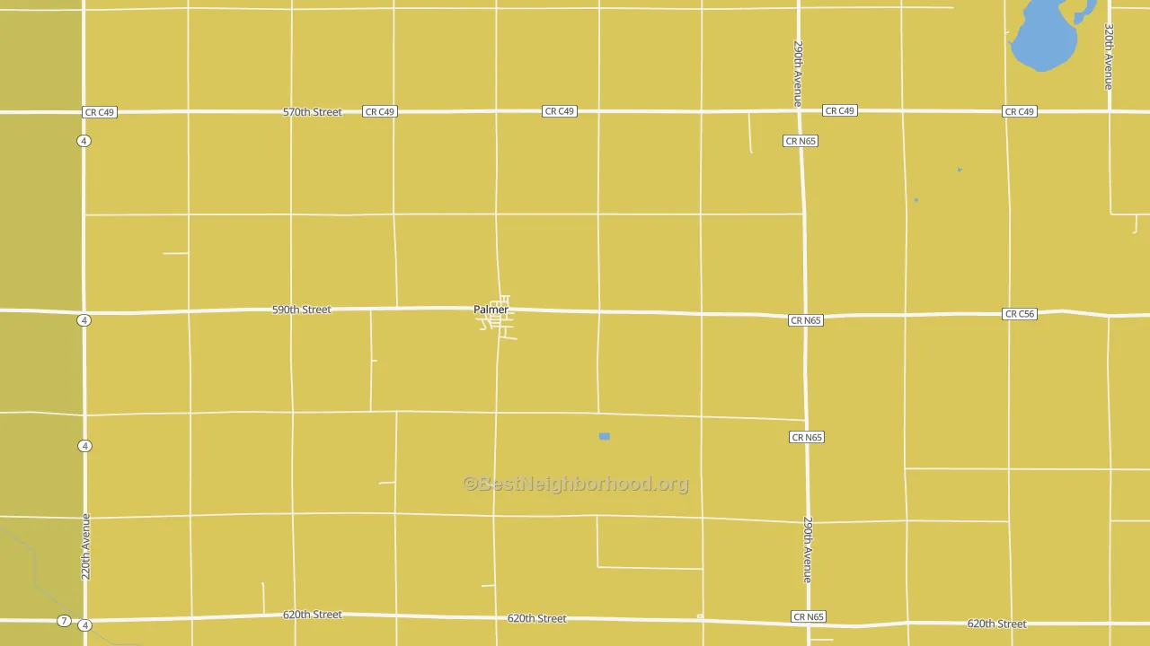 Map of the best neighborhoods in the 50571 area, with better matches in green and worse matches in red